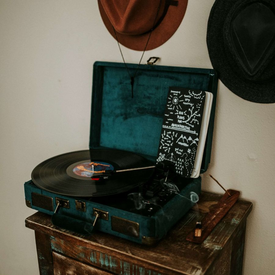 photo of a record player
